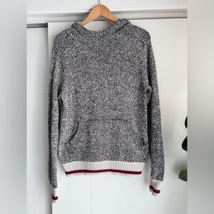 Men's Black and White Hooded Sweater